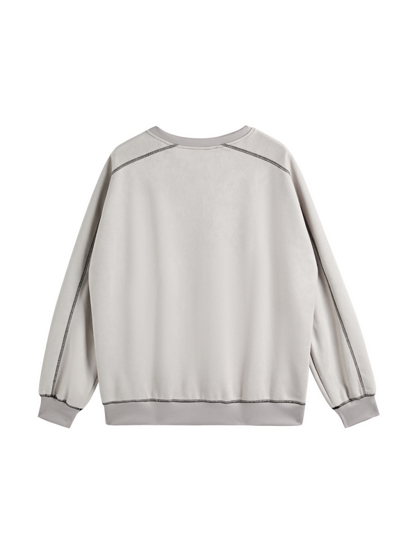 Camiseta de manga larga con empalme y detalle de puntada desgastada para hombre-1