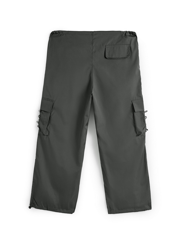 Pantalones cargo de paracaídas con cordones y cordones vintage para hombre-4