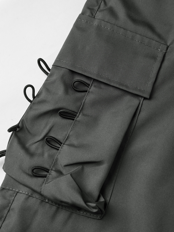 Pantalones cargo de paracaídas con cordones y cordones vintage para hombre-7