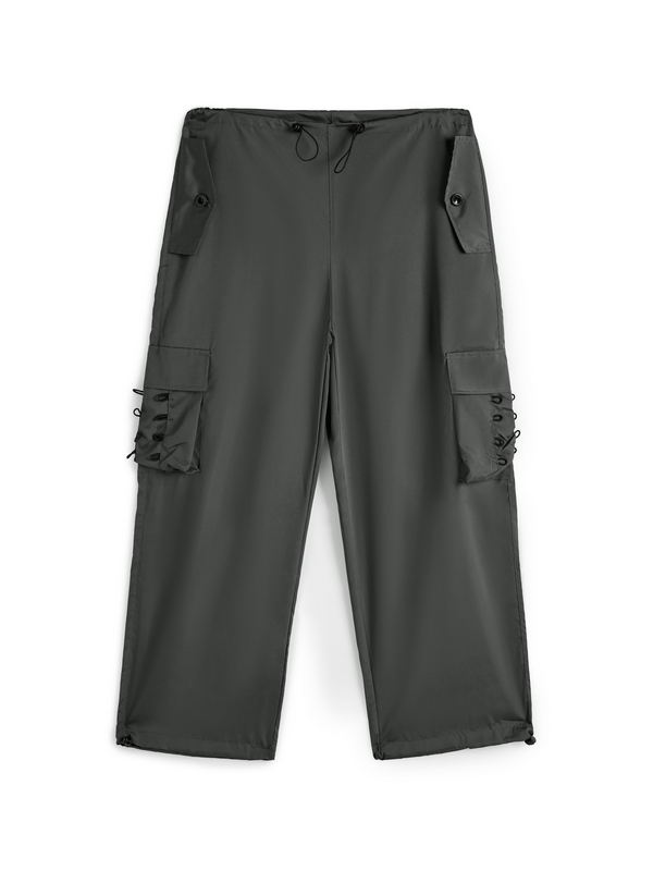 Pantalones cargo de paracaídas con cordones y cordones vintage para hombre-1