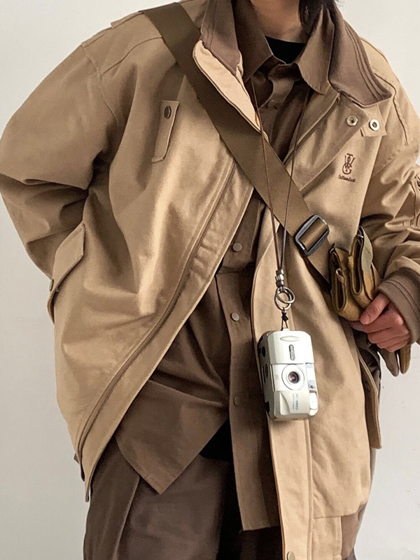 Chaqueta con empalme de cuello con solapa y bordado vintage para hombre-1