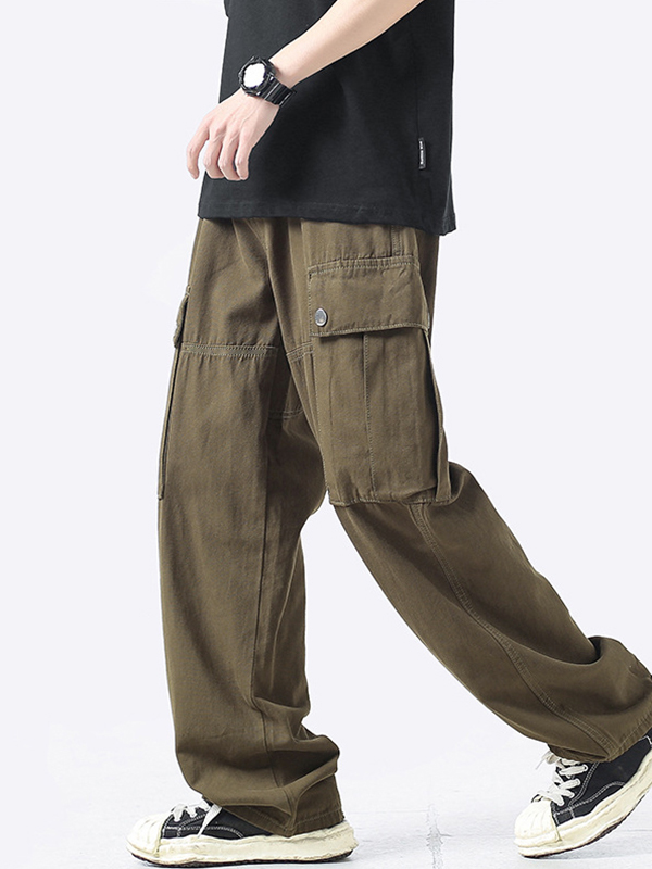 Pantalones cargo con bolsillos grandes para hombre-2