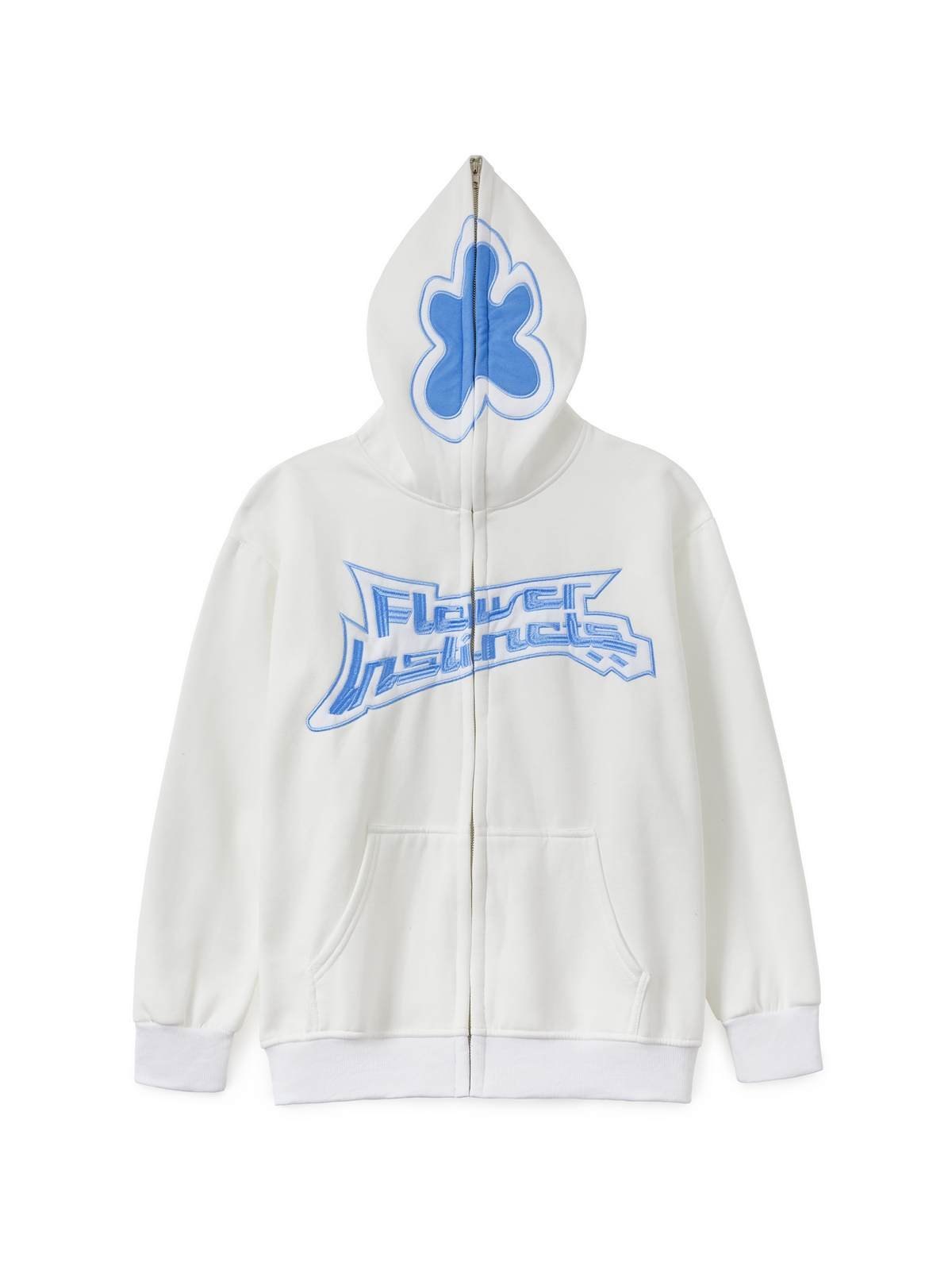 Sudadera con capucha y cremallera con bordado Flower Instinct para hombre-3
