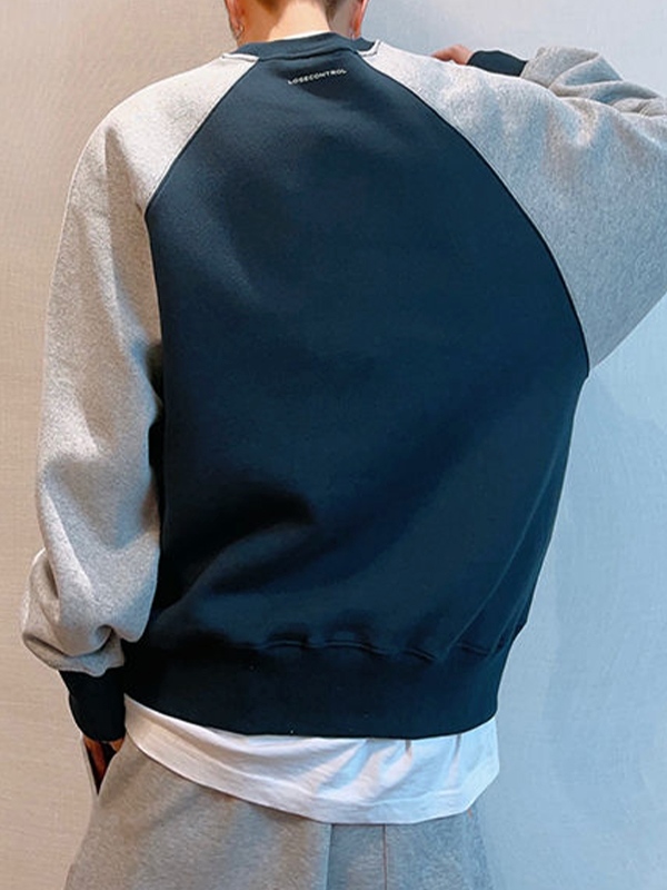 Sudadera de hombre con estampado de letras raglán-2