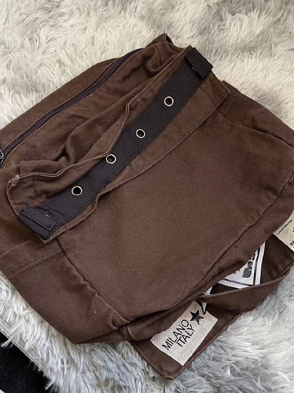 Bolso bandolera con diseño de parche vintage-2